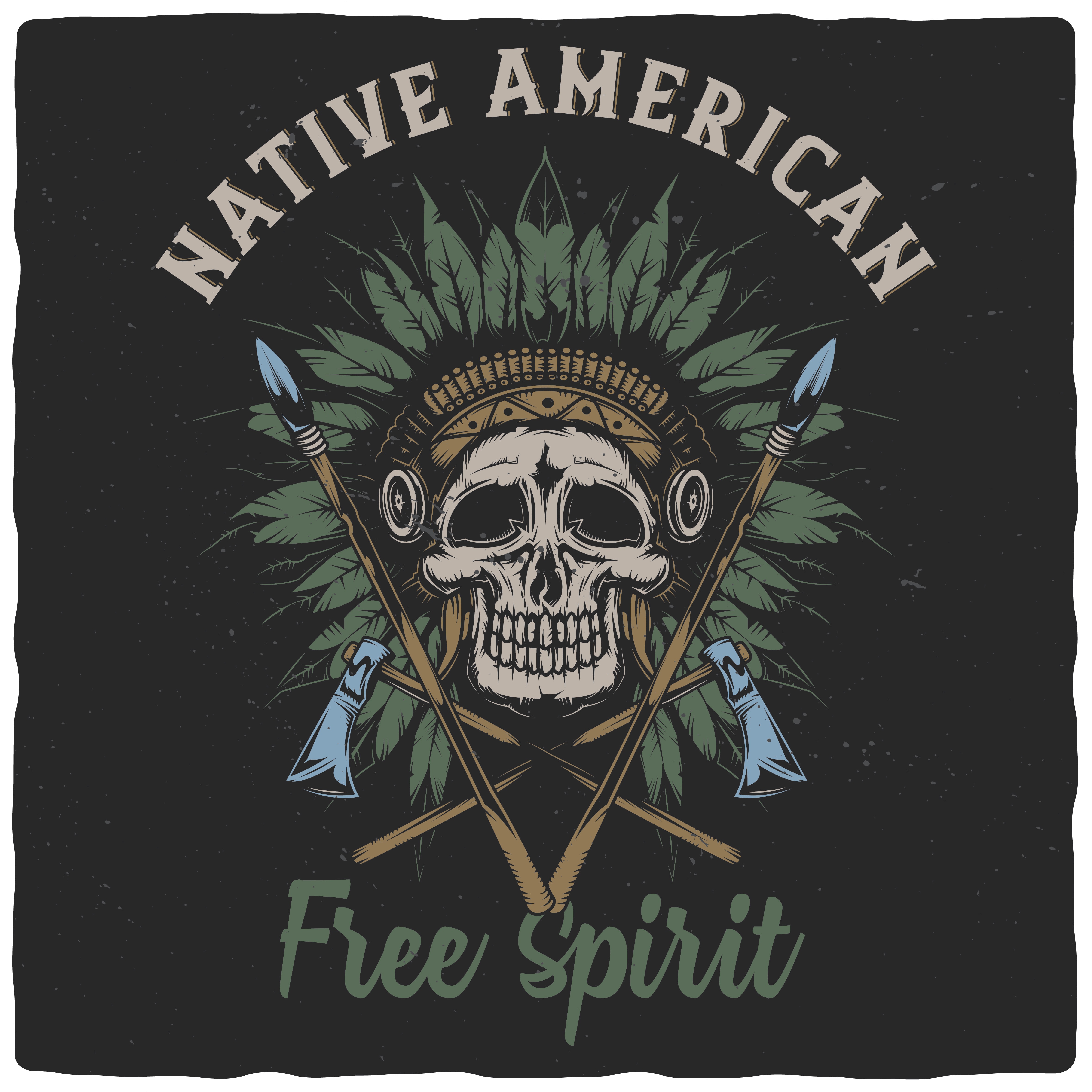 Native american t shirt graphic design Royalty Free Vector