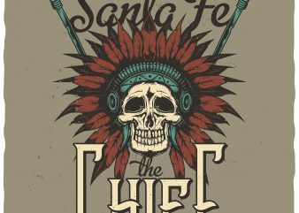 Santa Fe Chief design for t shirt