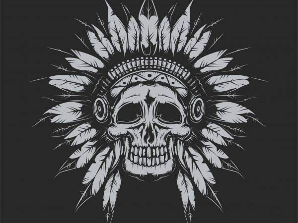 Indian chief vector t shirt design for download