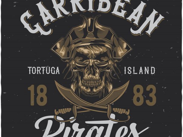 Caribbean pirates commercial use t-shirt design - Buy t-shirt designs