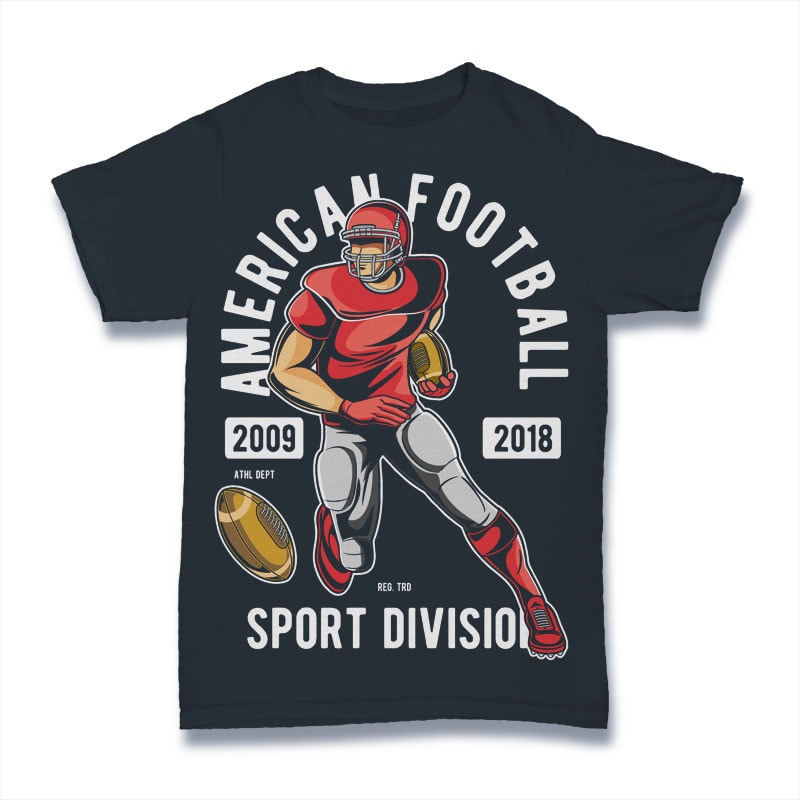 American football t-shirts set By Vozzy Vintage Fonts and Graphics