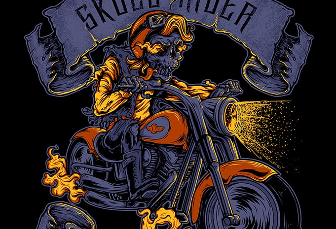 Skull Rider t shirt design for purchase - Buy t-shirt designs