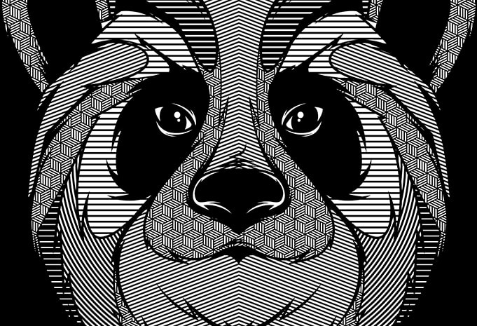 Panda Zentangle buy t shirt design - Buy t-shirt designs