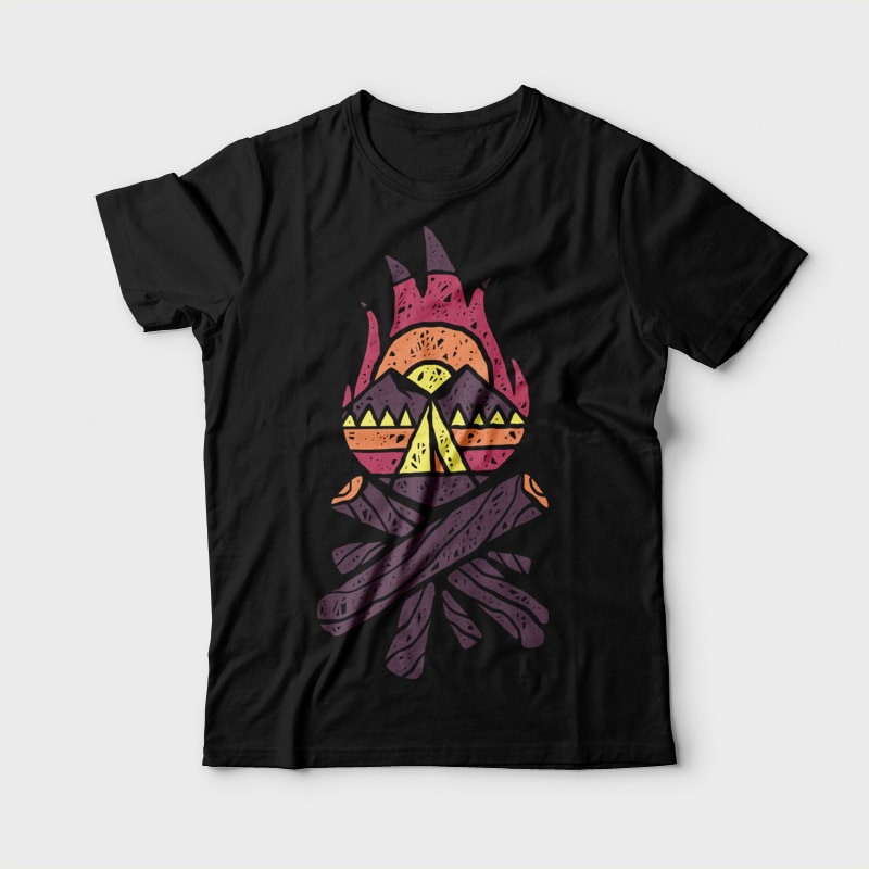 Bonfire t shirt designs for printful