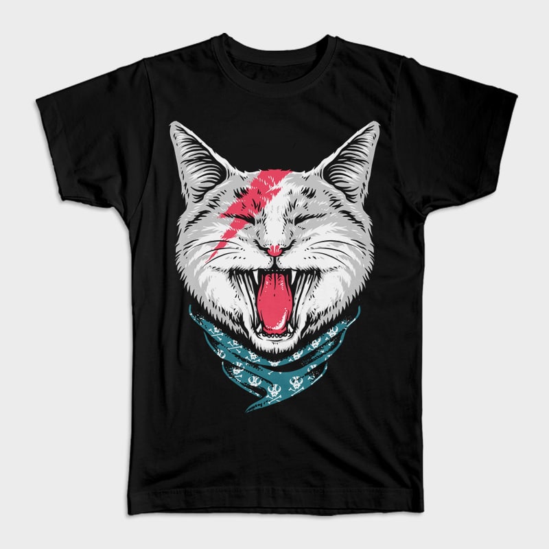 Cat Rock vector t shirt design