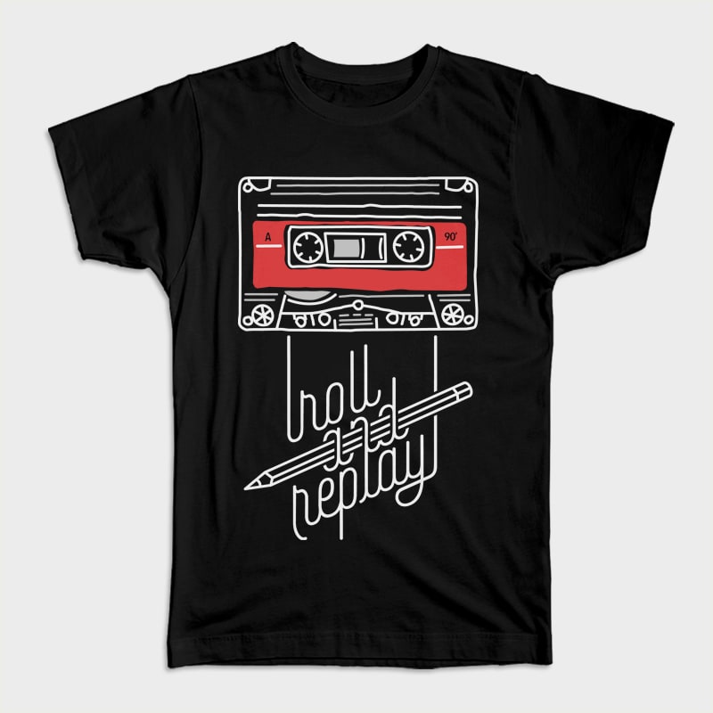 Roll and Replay t shirt designs for sale