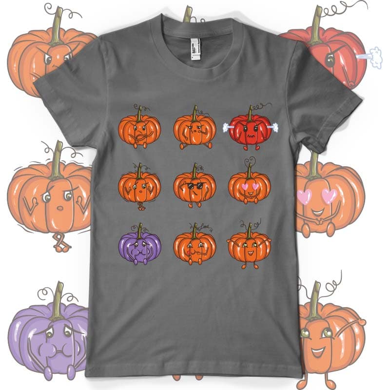 Download Pumpkin emoji vector t-shirt design