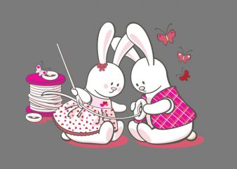 Bunny Love vector t-shirt design for commercial use