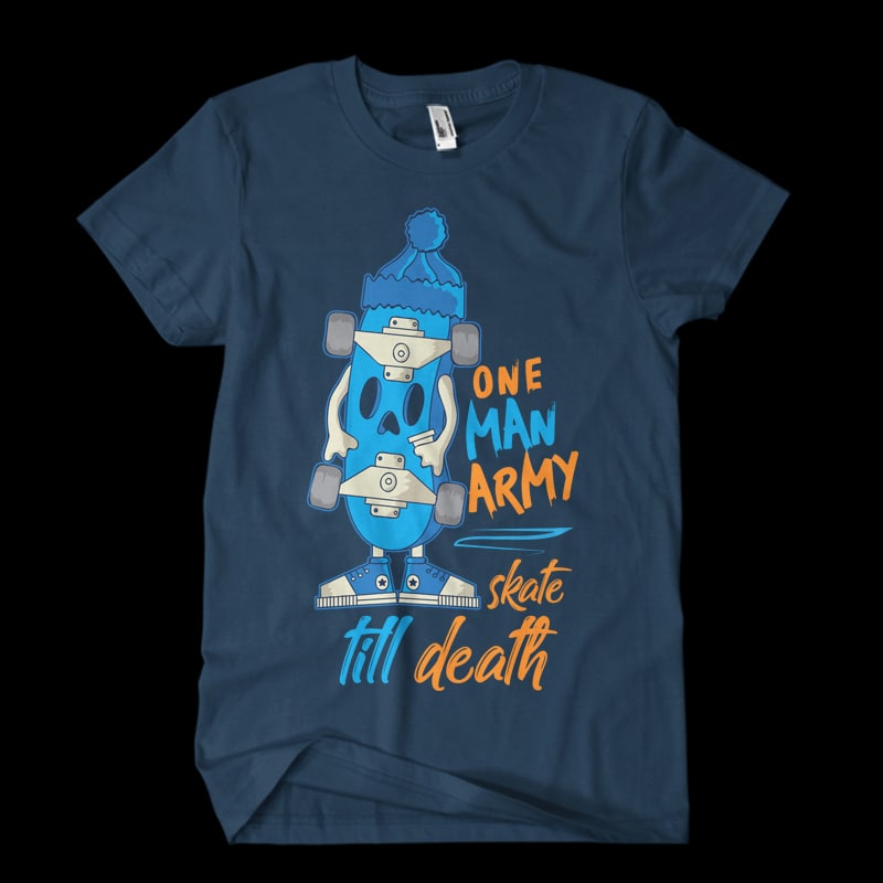 Skateboard t shirt designs for printful