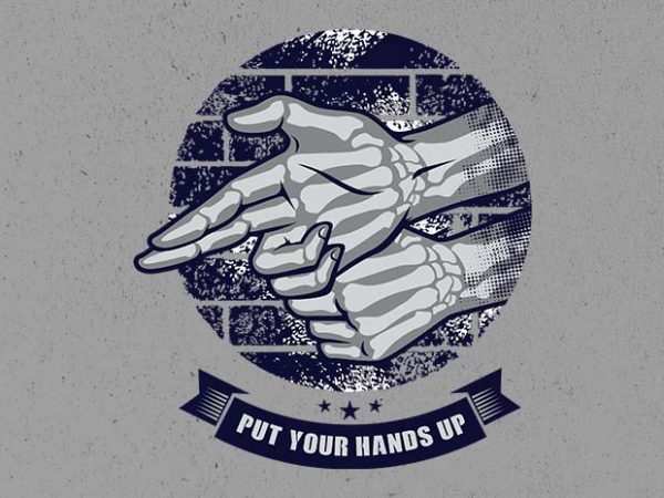 Hands up vector t-shirt design for commercial use