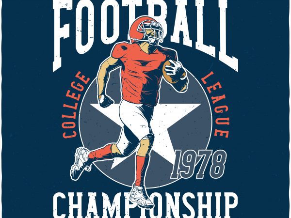 American Football vector t-shirt design for commercial use - Buy t-shirt  designs