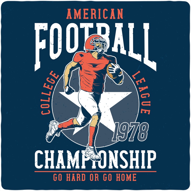 American Football vector t-shirt design for commercial use - Buy t