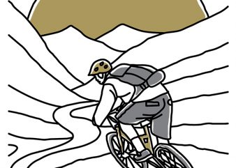 Mountain Biker vector t-shirt design for commercial use