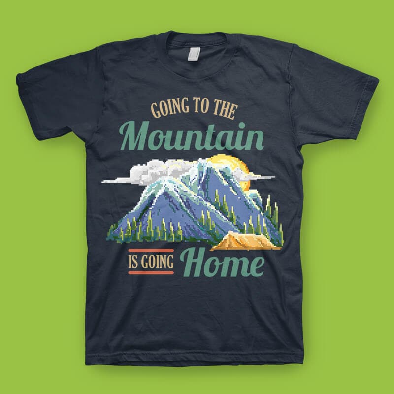 Going To The Mountain Vector t-shirt design - Buy t-shirt designs