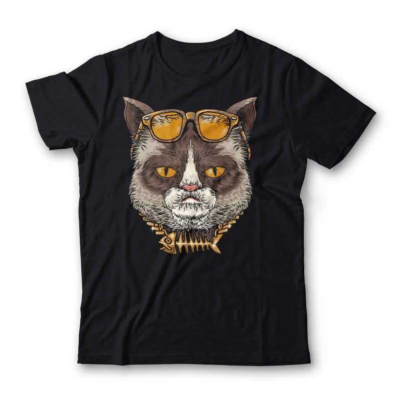 Cool Cat Tshirt Design - Buy t-shirt designs