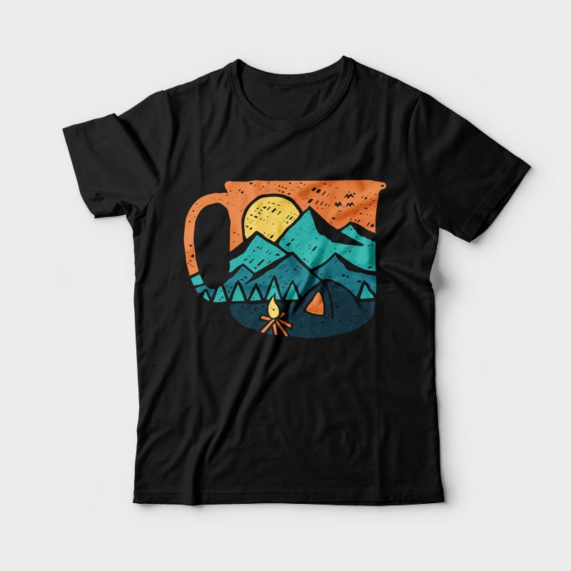 Coffee and Adventure commercial use t shirt designs