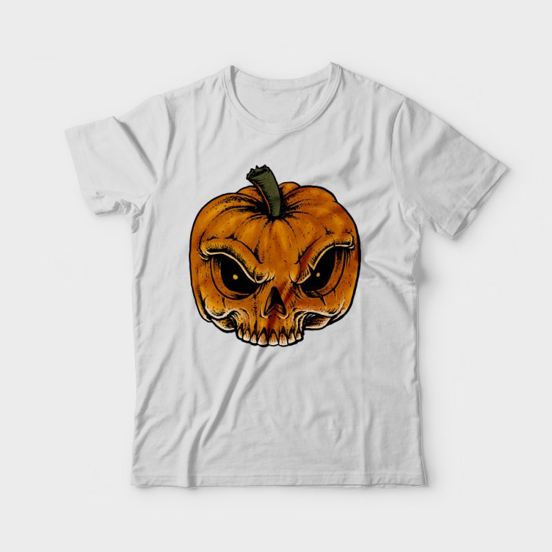 Skull Pumkin t shirt design png