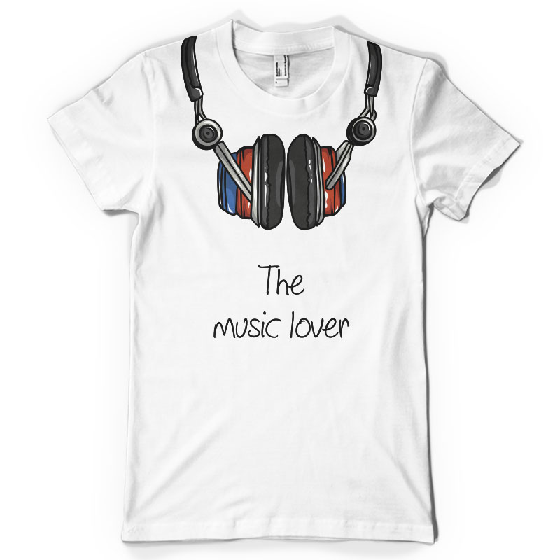 Download The music lover vector t-shirt design for commercial use ...
