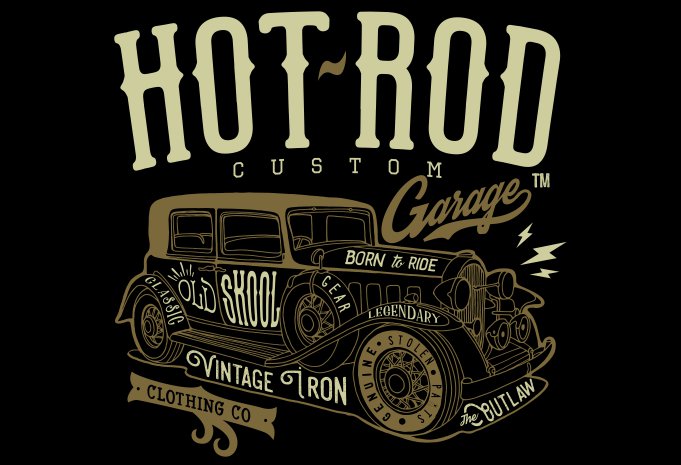 Hot rod garage vector shirt design - Buy t-shirt designs