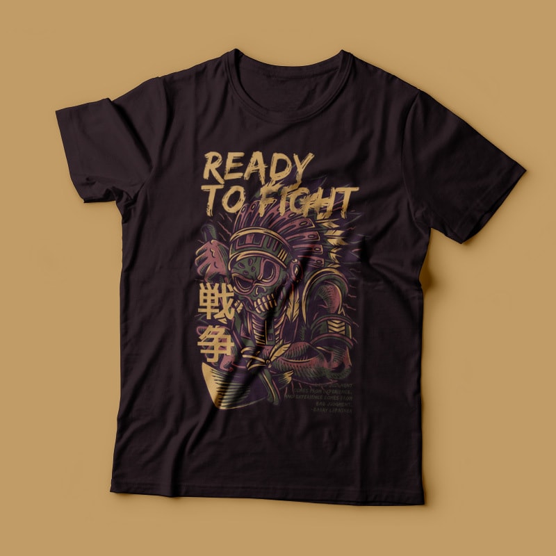 Ready to Fight T-Shirt Design t shirt designs for printful