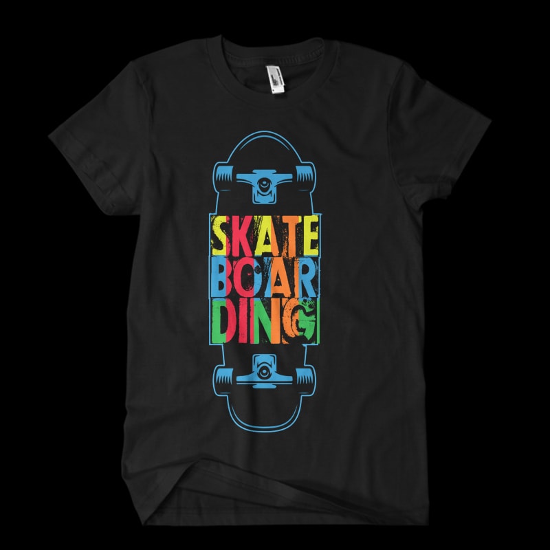 Vector t-shirt SKATE BOARDING ONE t shirt designs for print on demand