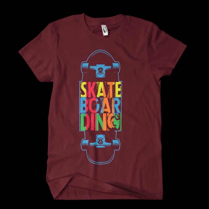 Vector t-shirt SKATE BOARDING ONE - Buy t-shirt designs