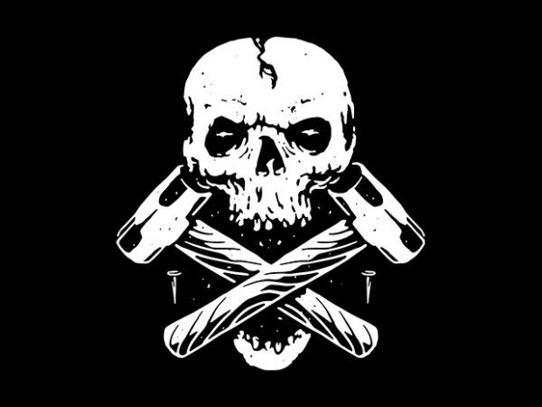 Skull Hammer vector t shirt design for download - Buy t-shirt designs