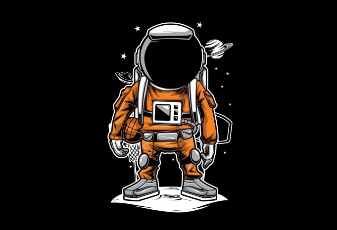 Astronaut Basket Ball T-Shirt Design - Buy t-shirt designs