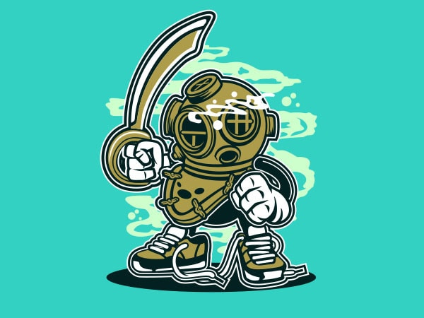 Diver graphic t-shirt design