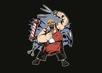 Fat Barber Vector t-shirt design