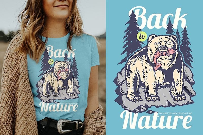 Hunting Bear Vector t-shirt design buy t shirt designs artwork