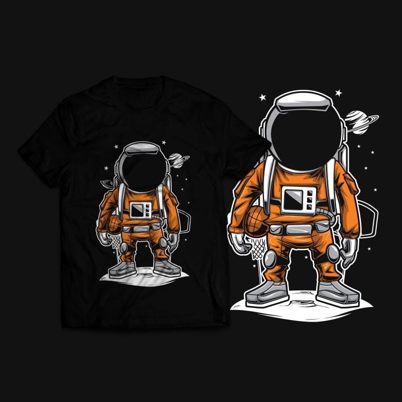 Astronaut Basket Ball T-Shirt Design vector t shirt design