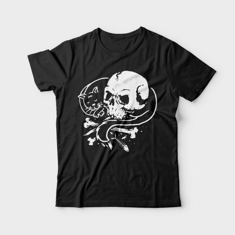 Dark Cat tshirt design for merch by amazon