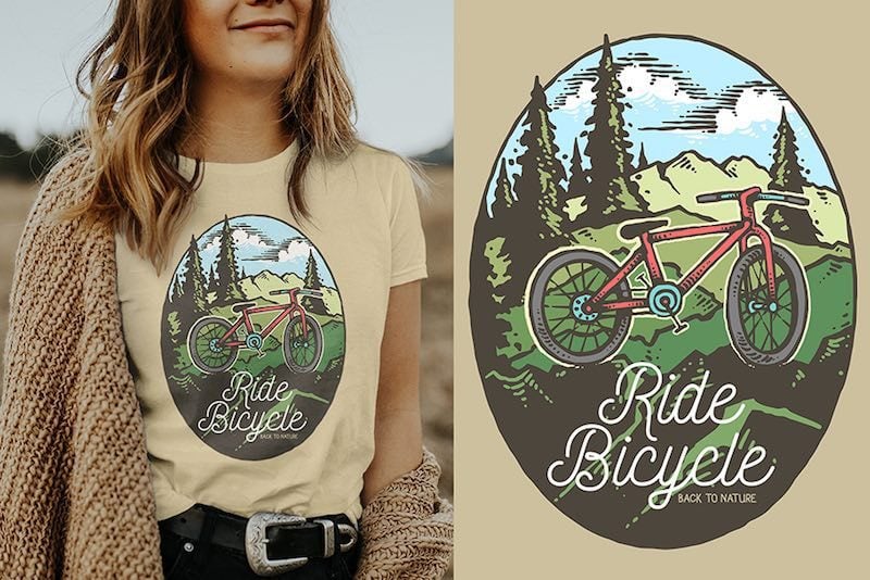 enjoy the ride Bicycle Tshirt Design 4313225 Vector Art at Vecteezy