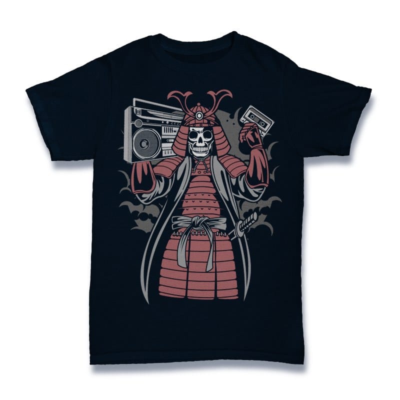 Samurai Boombox Vector t-shirt design - Buy t-shirt designs