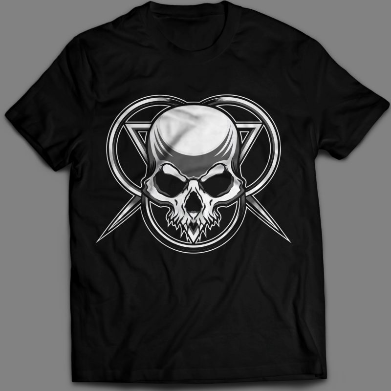 Skull head T-shirt design template vector illustration vector t shirt design