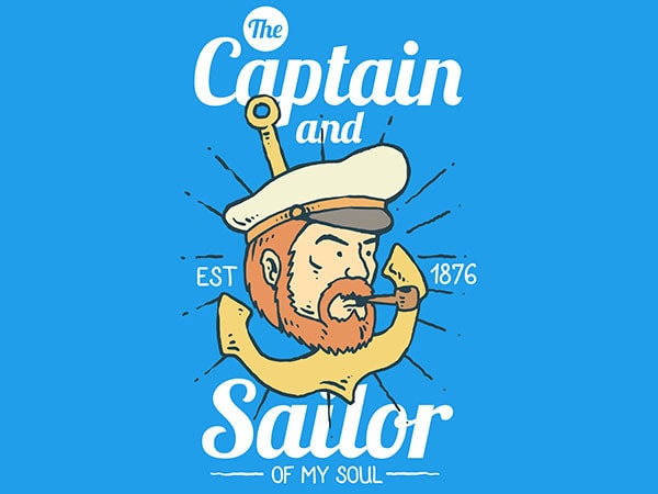 The captain and sailor graphic t-shirt design