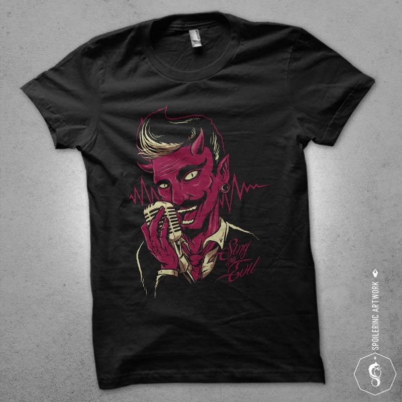 sing no evil Graphic t-shirt design t shirt designs for merch teespring and printful