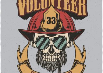 Volunteer resque squad. Vector T-Shirt Design