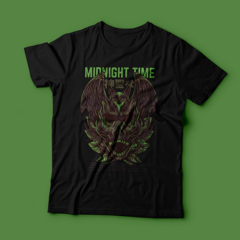 Midnight Time T-Shirt Design tshirt-factory.com