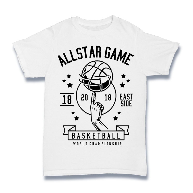 All Star Basketball Tshirt Design