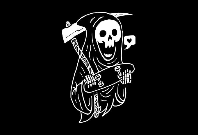 Grim Skater design for t shirt - Buy t-shirt designs