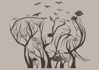 Elephant Tree Tshirt Design - Buy t-shirt designs