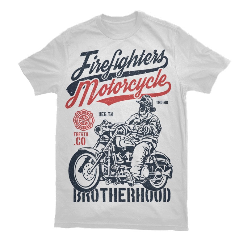 Firefighters Motorcycle Graphic t-shirt design - Buy t-shirt designs