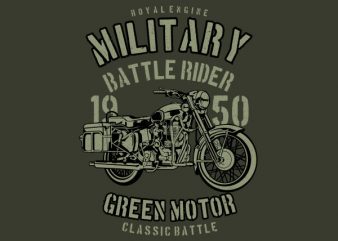 Green Military Ride Graphic t-shirt design