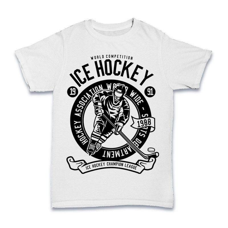 Hockey vector t-shirt design for commercial use - Buy t-shirt designs