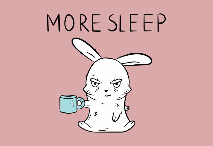 More sleep coffee addicted bunny in a bad mood graphic t shirt design ...