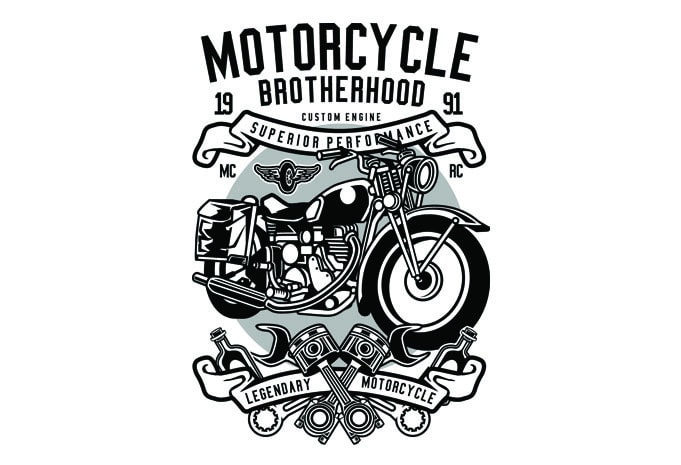 Motorcycle Brotherhood Tshirt Design - Buy t-shirt designs