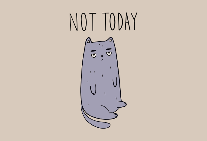 Not today mad cat doodle t shirt printing design - Buy t-shirt designs