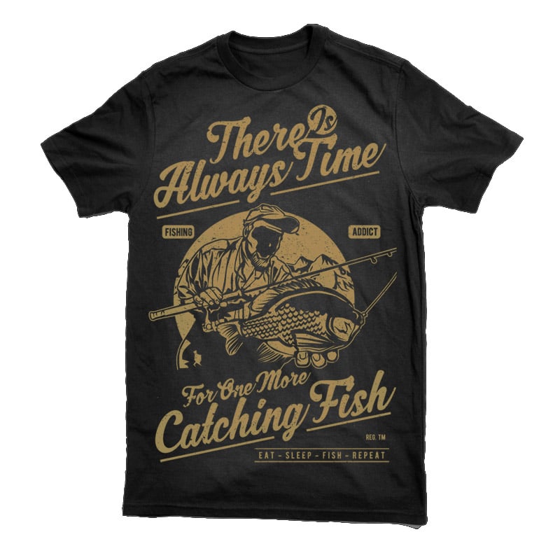 One More Catching Fish Graphic t-shirt design t shirt designs for print on demand